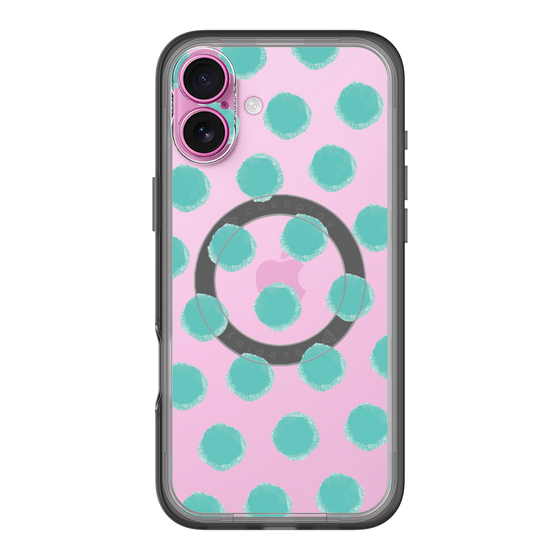 スリムプロテクションプレミアムケース with MagSafe［ オリジナル - 推し色水玉 - グリーン ］
