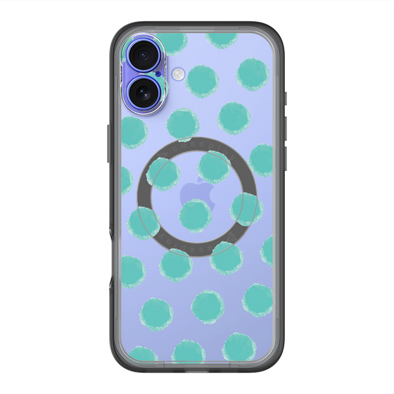 スリムプロテクションプレミアムケース with MagSafe［ オリジナル - 推し色水玉 - グリーン ］