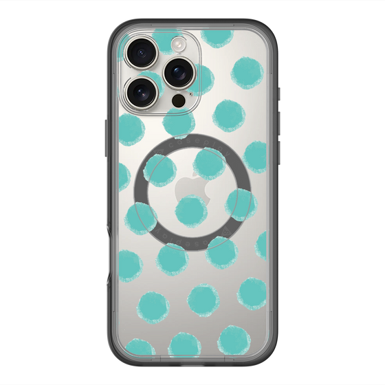 スリムプロテクションプレミアムケース with MagSafe［ オリジナル - 推し色水玉 - グリーン ］