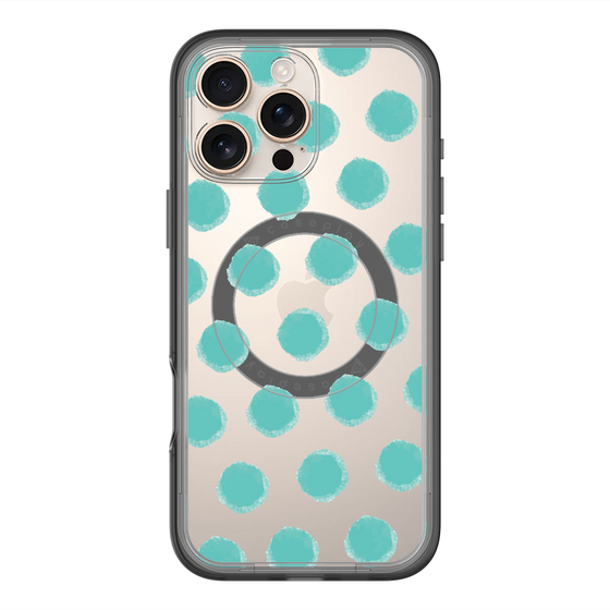 スリムプロテクションプレミアムケース with MagSafe［ オリジナル - 推し色水玉 - グリーン ］