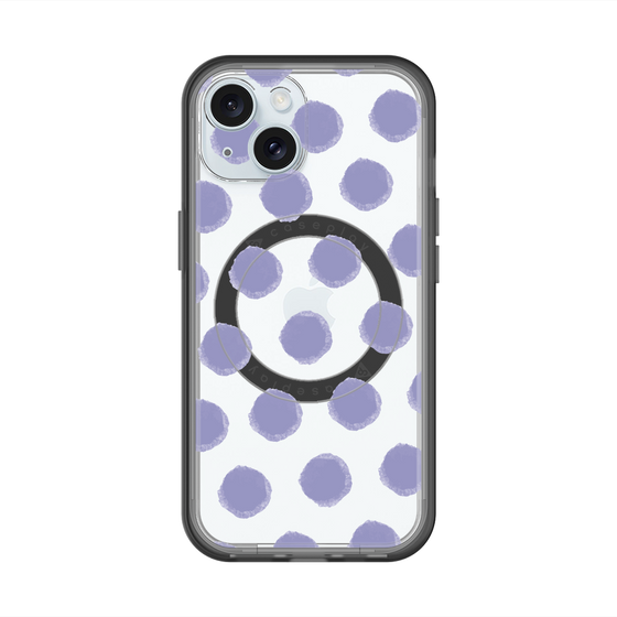 スリムプロテクションプレミアムケース with MagSafe［ オリジナル - 推し色水玉 - パープル ］