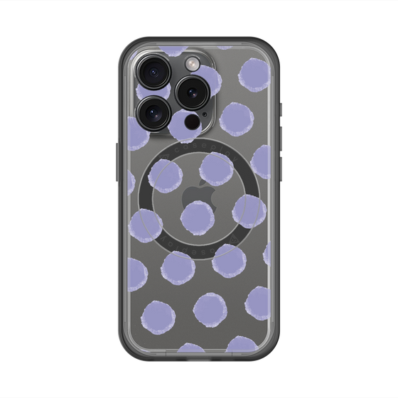 スリムプロテクションプレミアムケース with MagSafe［ オリジナル - 推し色水玉 - パープル ］