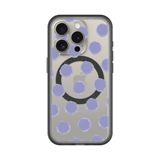 スリムプロテクションプレミアムケース with MagSafe［ オリジナル - 推し色水玉 - パープル ］