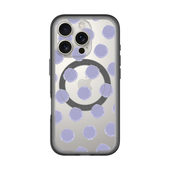 スリムプロテクションプレミアムケース with MagSafe［ オリジナル - 推し色水玉 - パープル ］