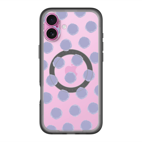 スリムプロテクションプレミアムケース with MagSafe［ オリジナル - 推し色水玉 - パープル ］