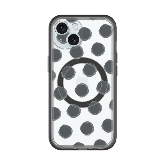 スリムプロテクションプレミアムケース with MagSafe［ オリジナル - 推し色水玉 - ブラック ］