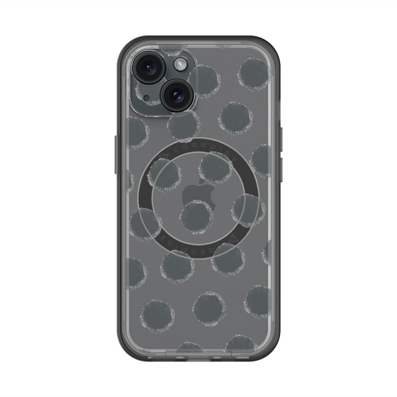 スリムプロテクションプレミアムケース with MagSafe［ オリジナル - 推し色水玉 - ブラック ］