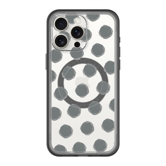 スリムプロテクションプレミアムケース with MagSafe［ オリジナル - 推し色水玉 - ブラック ］