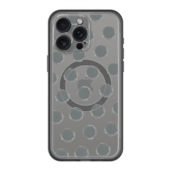 スリムプロテクションプレミアムケース with MagSafe［ オリジナル - 推し色水玉 - ブラック ］