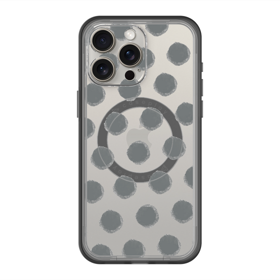 スリムプロテクションプレミアムケース with MagSafe［ オリジナル - 推し色水玉 - ブラック ］