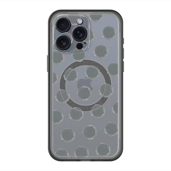 スリムプロテクションプレミアムケース with MagSafe［ オリジナル - 推し色水玉 - ブラック ］