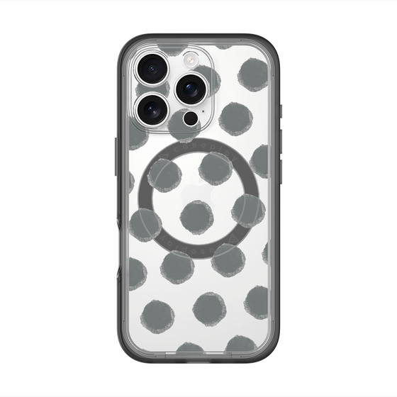 スリムプロテクションプレミアムケース with MagSafe［ オリジナル - 推し色水玉 - ブラック ］