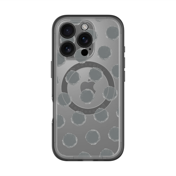 スリムプロテクションプレミアムケース with MagSafe［ オリジナル - 推し色水玉 - ブラック ］