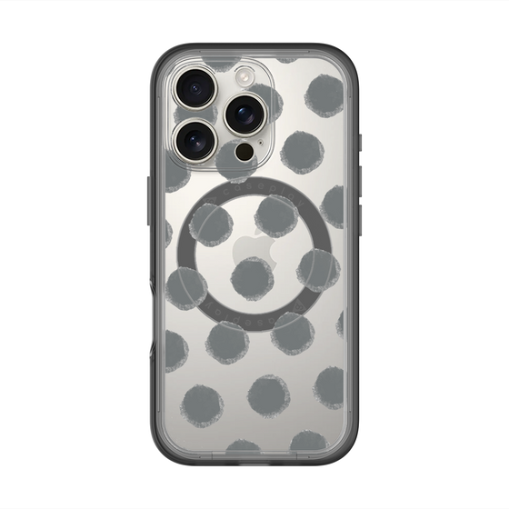スリムプロテクションプレミアムケース with MagSafe［ オリジナル - 推し色水玉 - ブラック ］