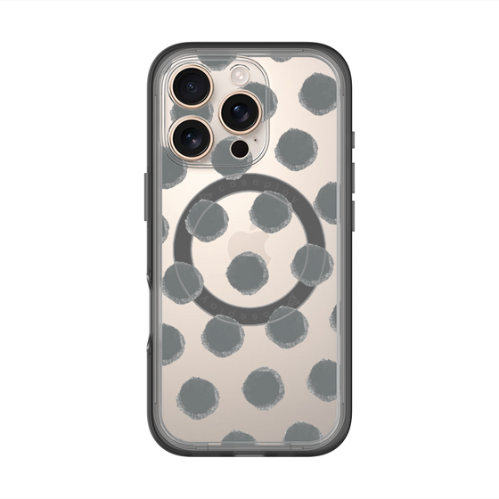 スリムプロテクションプレミアムケース with MagSafe［ オリジナル - 推し色水玉 - ブラック ］