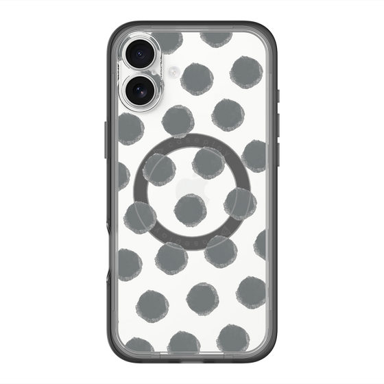 スリムプロテクションプレミアムケース with MagSafe［ オリジナル - 推し色水玉 - ブラック ］