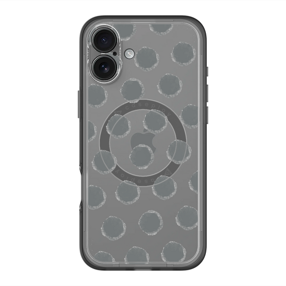 スリムプロテクションプレミアムケース with MagSafe［ オリジナル - 推し色水玉 - ブラック ］