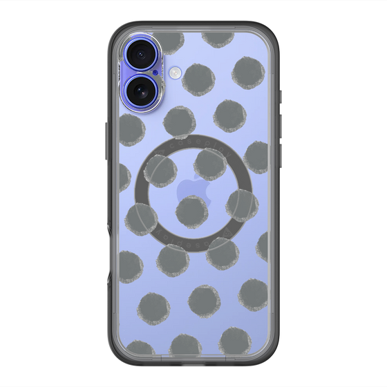 スリムプロテクションプレミアムケース with MagSafe［ オリジナル - 推し色水玉 - ブラック ］