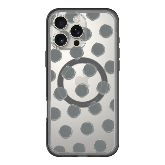 スリムプロテクションプレミアムケース with MagSafe［ オリジナル - 推し色水玉 - ブラック ］