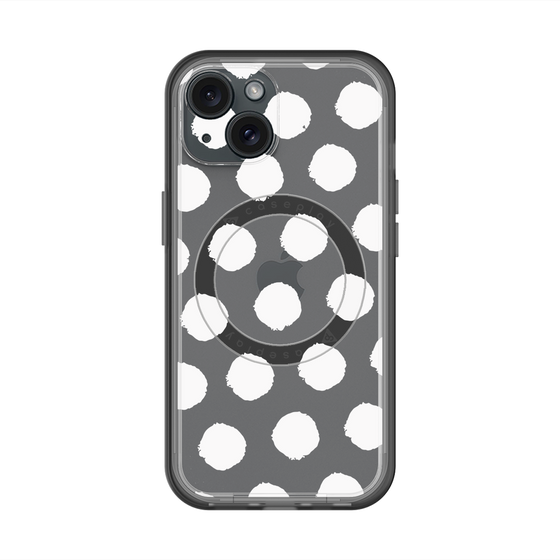 スリムプロテクションプレミアムケース with MagSafe［ オリジナル - 推し色水玉 - ホワイト ］