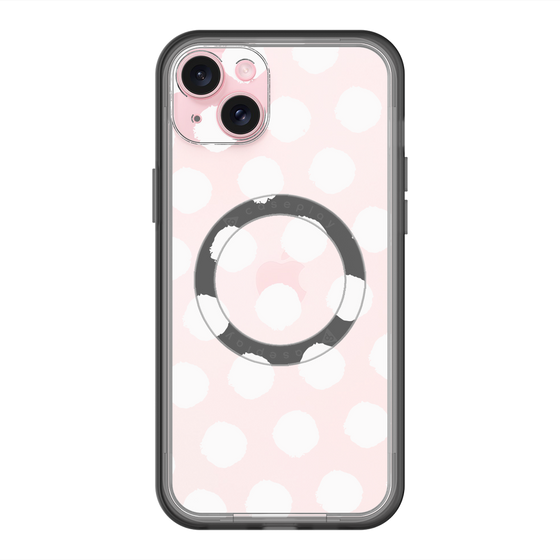 スリムプロテクションプレミアムケース with MagSafe［ オリジナル - 推し色水玉 - ホワイト ］