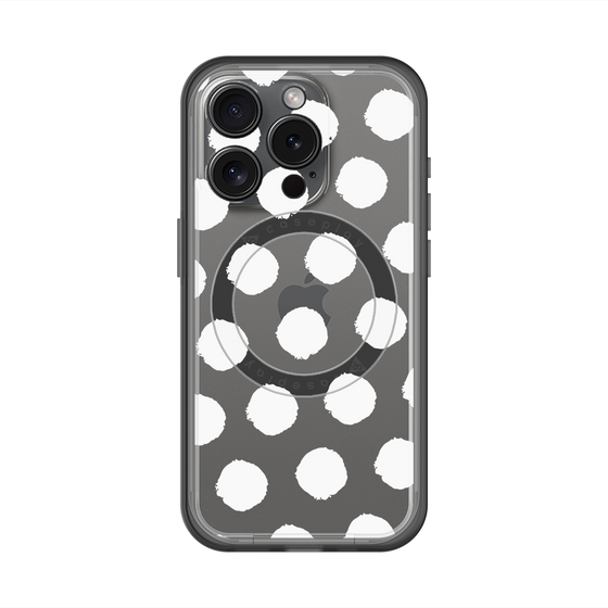 スリムプロテクションプレミアムケース with MagSafe［ オリジナル - 推し色水玉 - ホワイト ］