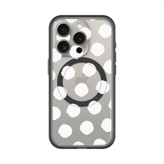 スリムプロテクションプレミアムケース with MagSafe［ オリジナル - 推し色水玉 - ホワイト ］