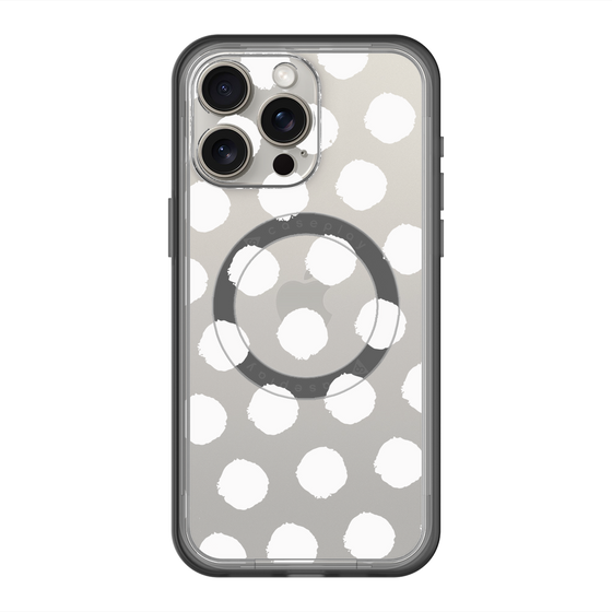 スリムプロテクションプレミアムケース with MagSafe［ オリジナル - 推し色水玉 - ホワイト ］