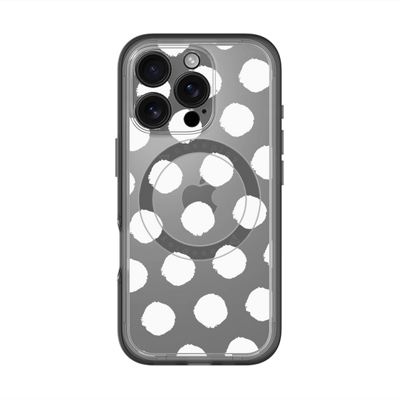 スリムプロテクションプレミアムケース with MagSafe［ オリジナル - 推し色水玉 - ホワイト ］