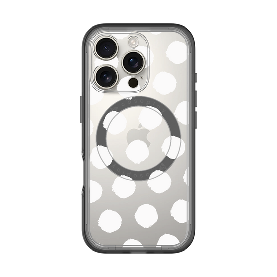 スリムプロテクションプレミアムケース with MagSafe［ オリジナル - 推し色水玉 - ホワイト ］