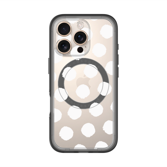 スリムプロテクションプレミアムケース with MagSafe［ オリジナル - 推し色水玉 - ホワイト ］