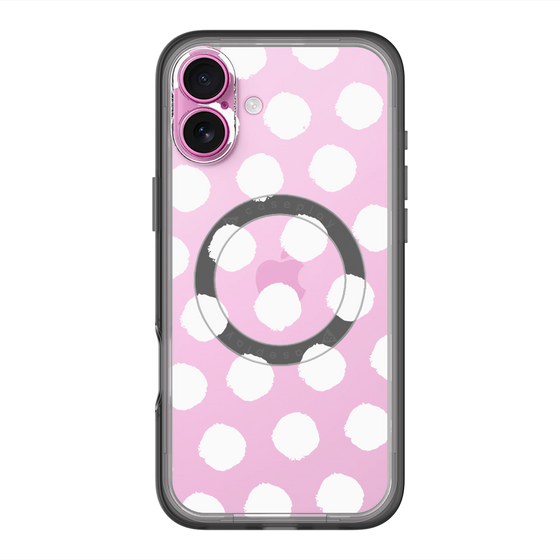 スリムプロテクションプレミアムケース with MagSafe［ オリジナル - 推し色水玉 - ホワイト ］