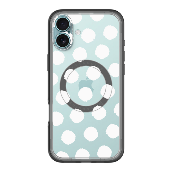スリムプロテクションプレミアムケース with MagSafe［ オリジナル - 推し色水玉 - ホワイト ］