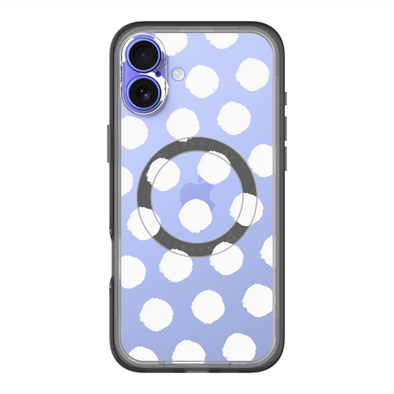 スリムプロテクションプレミアムケース with MagSafe［ オリジナル - 推し色水玉 - ホワイト ］