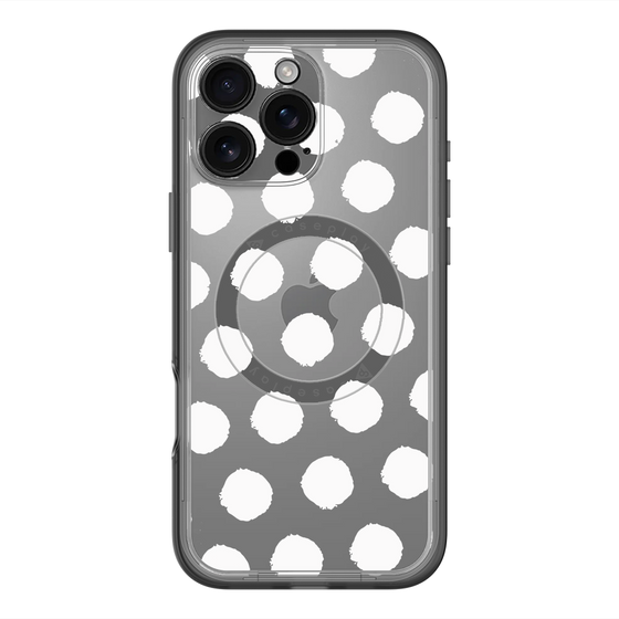 スリムプロテクションプレミアムケース with MagSafe［ オリジナル - 推し色水玉 - ホワイト ］
