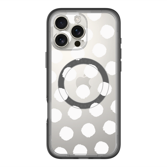 スリムプロテクションプレミアムケース with MagSafe［ オリジナル - 推し色水玉 - ホワイト ］