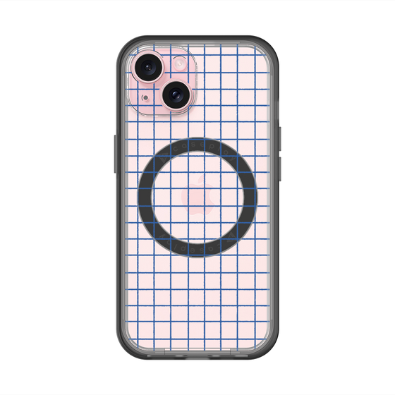 スリムプロテクションプレミアムケース with MagSafe［ オリジナル - 推し色チェック - ブルー ］