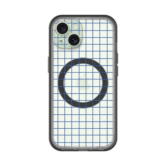 スリムプロテクションプレミアムケース with MagSafe［ オリジナル - 推し色チェック - ブルー ］