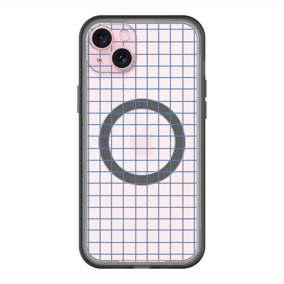 スリムプロテクションプレミアムケース with MagSafe［ オリジナル - 推し色チェック - ブルー ］