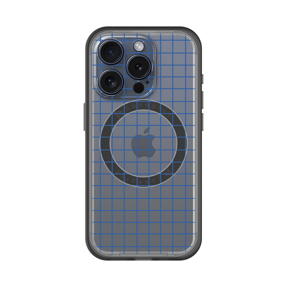 スリムプロテクションプレミアムケース with MagSafe［ オリジナル - 推し色チェック - ブルー ］
