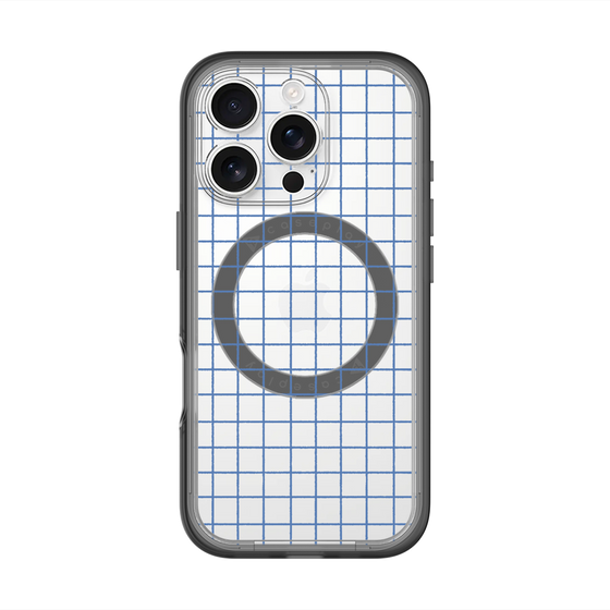 スリムプロテクションプレミアムケース with MagSafe［ オリジナル - 推し色チェック - ブルー ］