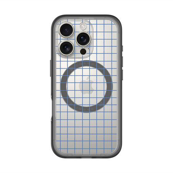 スリムプロテクションプレミアムケース with MagSafe［ オリジナル - 推し色チェック - ブルー ］