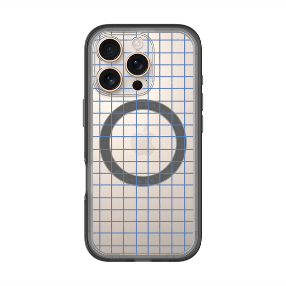スリムプロテクションプレミアムケース with MagSafe［ オリジナル - 推し色チェック - ブルー ］