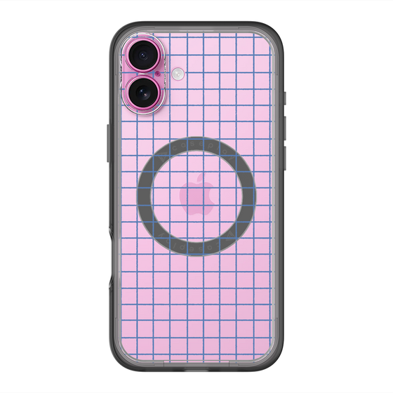 スリムプロテクションプレミアムケース with MagSafe［ オリジナル - 推し色チェック - ブルー ］
