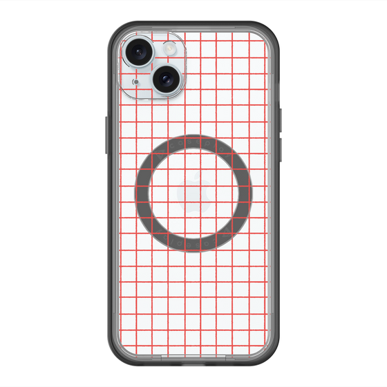 スリムプロテクションプレミアムケース with MagSafe［ オリジナル - 推し色チェック - レッド ］