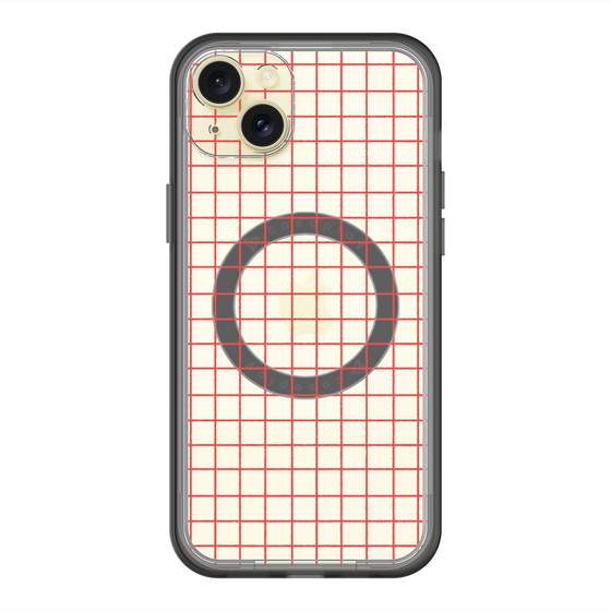 スリムプロテクションプレミアムケース with MagSafe［ オリジナル - 推し色チェック - レッド ］