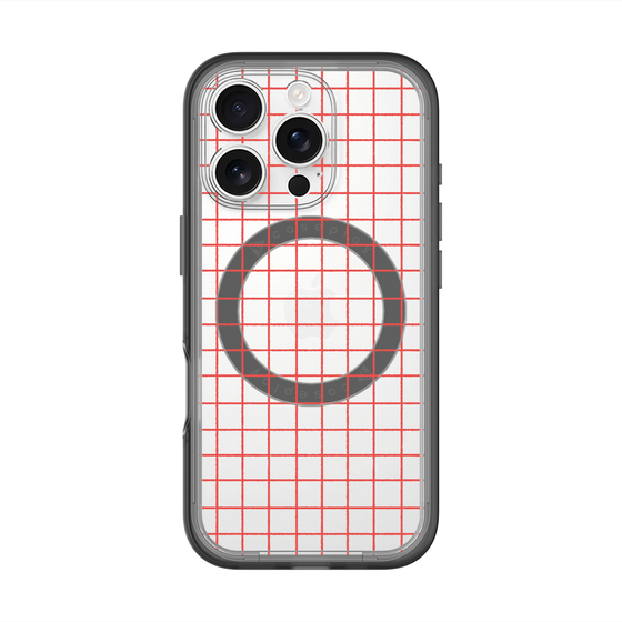 スリムプロテクションプレミアムケース with MagSafe［ オリジナル - 推し色チェック - レッド ］