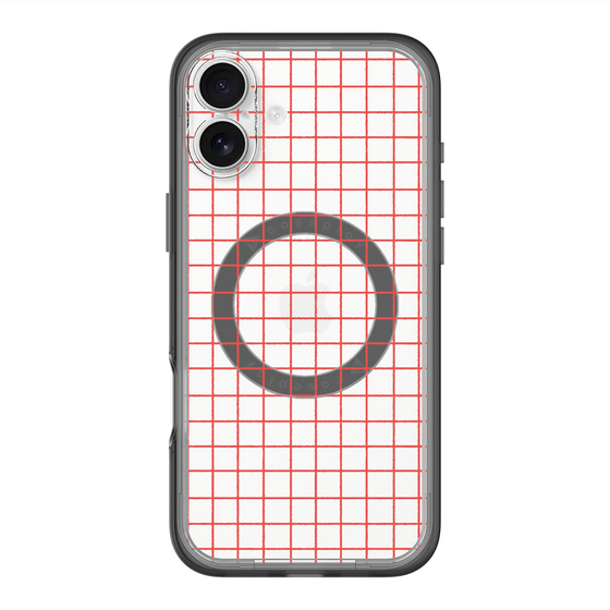 スリムプロテクションプレミアムケース with MagSafe［ オリジナル - 推し色チェック - レッド ］