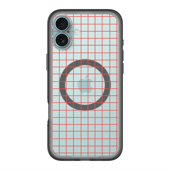 スリムプロテクションプレミアムケース with MagSafe［ オリジナル - 推し色チェック - レッド ］