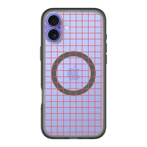 スリムプロテクションプレミアムケース with MagSafe［ オリジナル - 推し色チェック - レッド ］